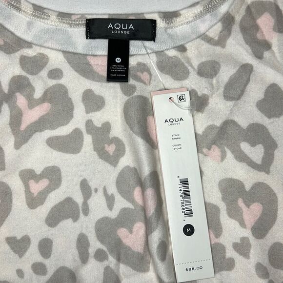 Aqua Lounge Women’s Stone Heart Shape Leopard Print Fleece Sleeveless Jumpsuit M - Picture 7 of 7